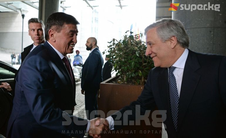 Жээнбеков Европа парламентинин төрагасы Антонио Таяни менен жолугушту